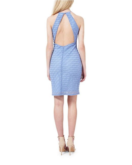miss selfridge high neck bodycon dress in blue lyst miss selfridge high neck bodycon dress in blue lyst