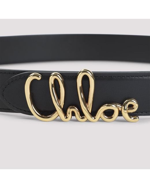 Chloé Black Logo Buckle Belt