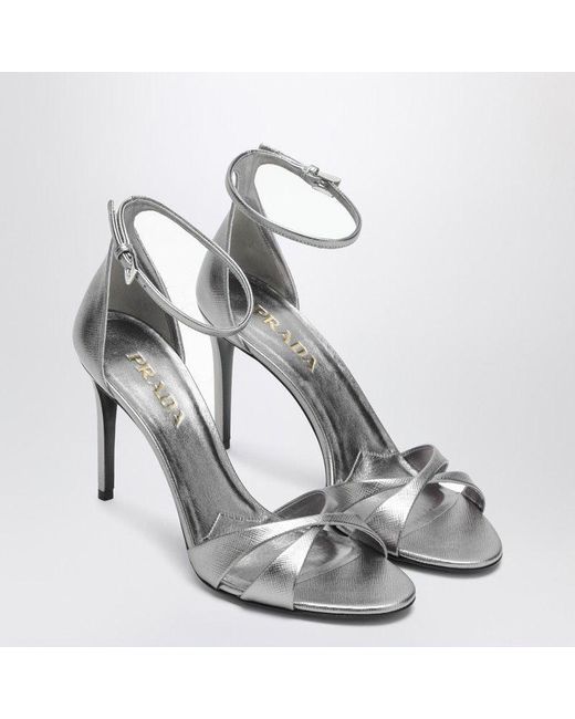Prada Metallic Heeled Sandals
