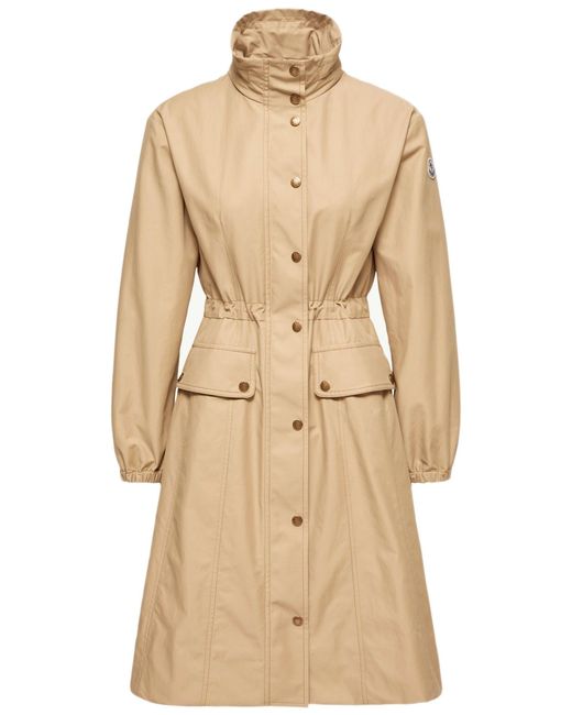 Moncler Natural Technical Twill Mini Jacket With Adjustable Waist