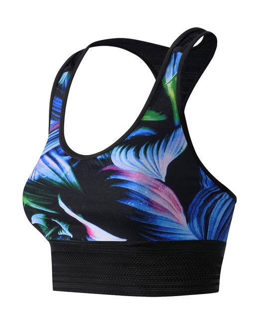 new balance zebra strappy racerback sports bra in blue new balance zebra strappy racerback sports bra in blue