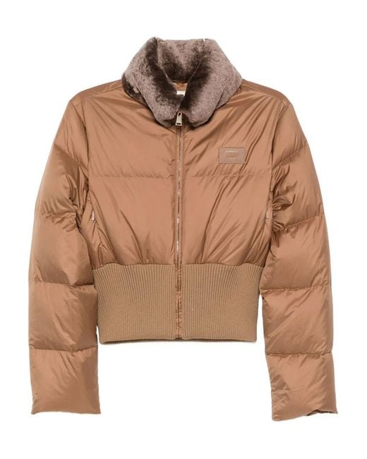 Fendi Brown High Collar Zip Front Jacket