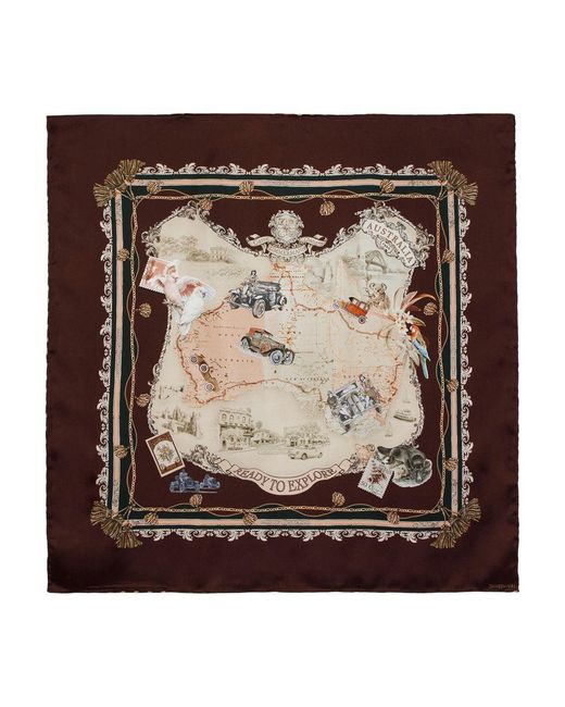 Zimmermann Brown Printed Square 70 Scarf