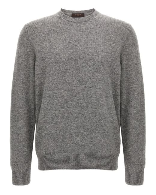 Zanone Gray Wool Sweater for men