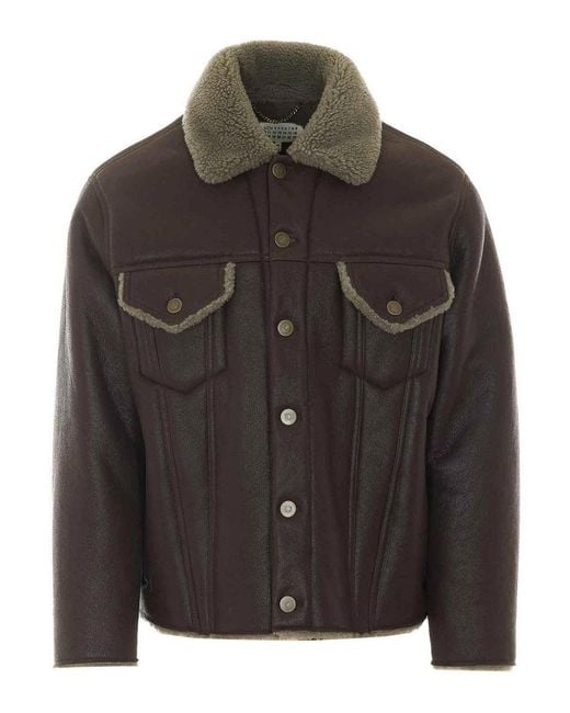 Maison Margiela Black Shearling Jacket for men