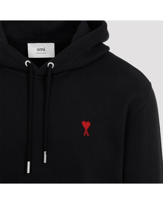 AMI Black Ami De Coeur Hoodie for men