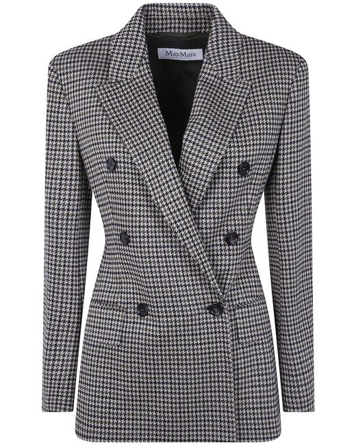 Max Mara Black Houndstooth Jersey Jacket