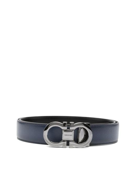 Ferragamo White Logo Buckle Solid Belt for men