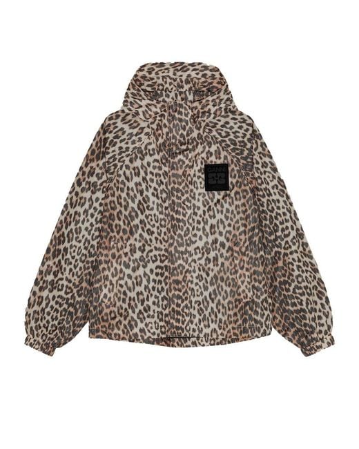 Ganni Brown Leopard Print Jacket