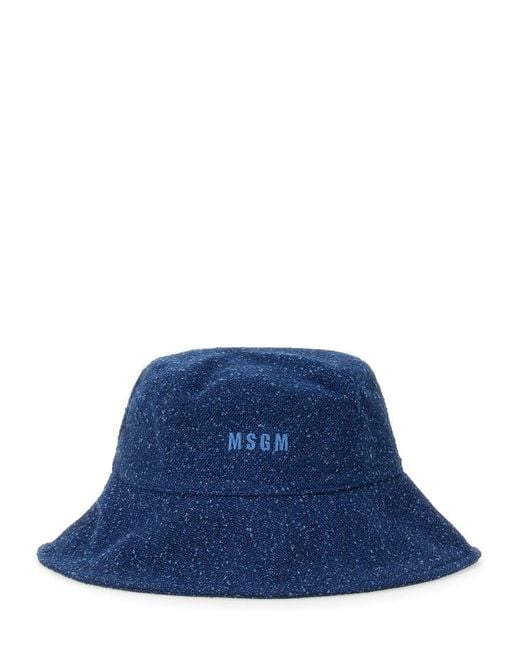 MSGM Blue Hat With Logo