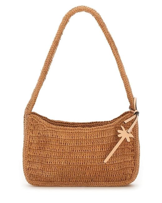 Manebí Brown Raffia Shoulder Bag