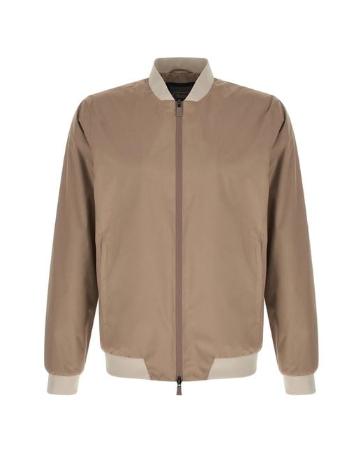 Herno Natural Taupe Polyester Polyamide Bomber Functional for men