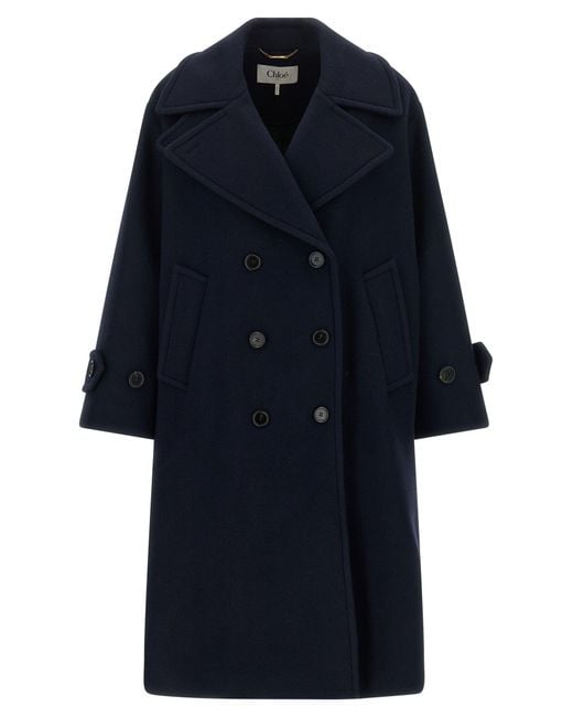 Chloé Blue Double-Breasted Coat