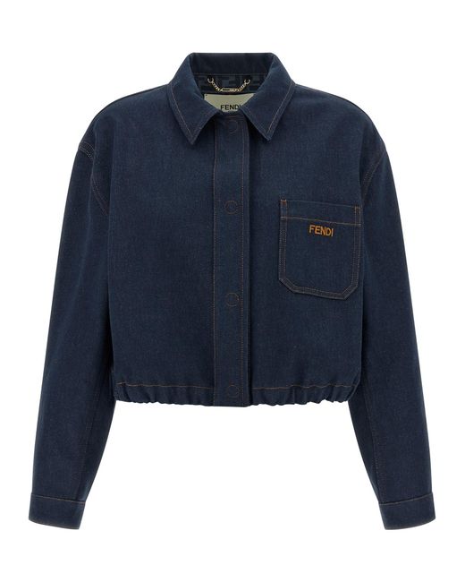 Fendi Blue 'Ff Reverse' Jacket