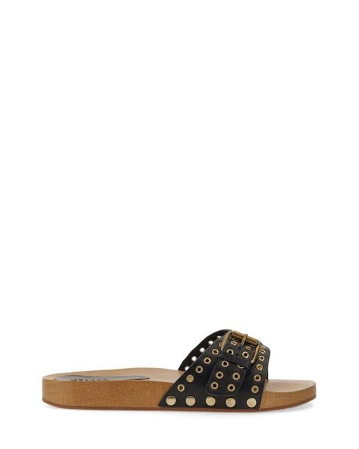 Isabel Marant Black Elegant Round Toe Mini Clogs For