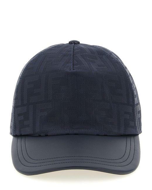 Fendi Blue Ff Jacquard Cap for men