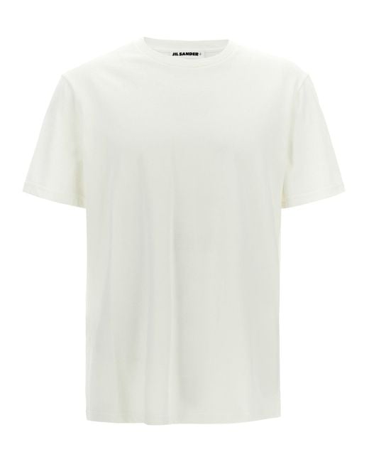Jil Sander White Logo Patch T-Shirt for men
