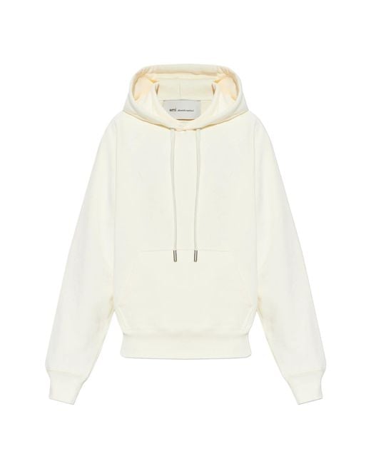 AMI White Mini Embossed Hoodie