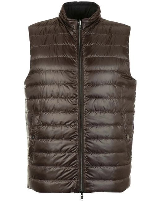 Herno Brown Reversible Sleeveless Down Jacket for men