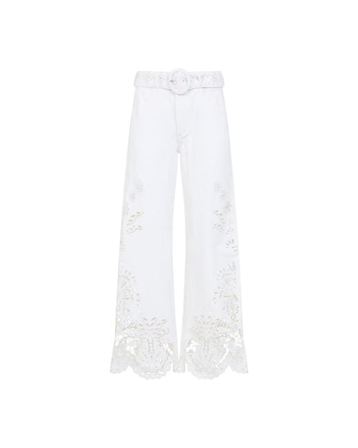 Farm Rio White Boho Beauty Pants