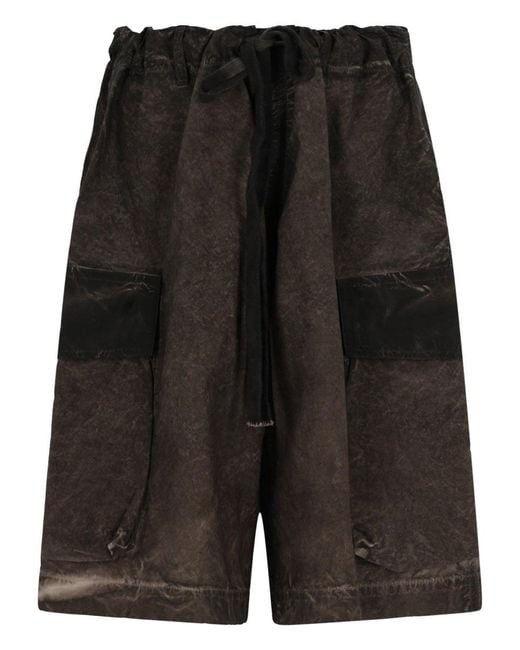 Uma Wang Black Abstract Shorts for men