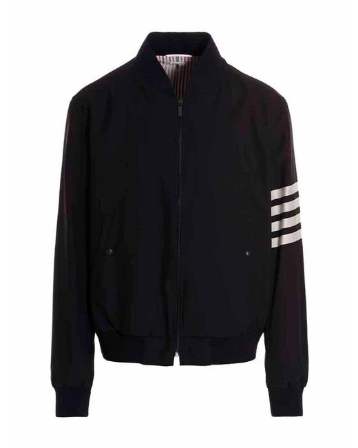 Thom Browne Black 4 Bar' Bomber for men