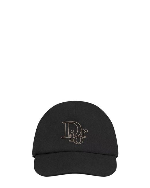 Dior Black Logo Solid Baseball Hat for men