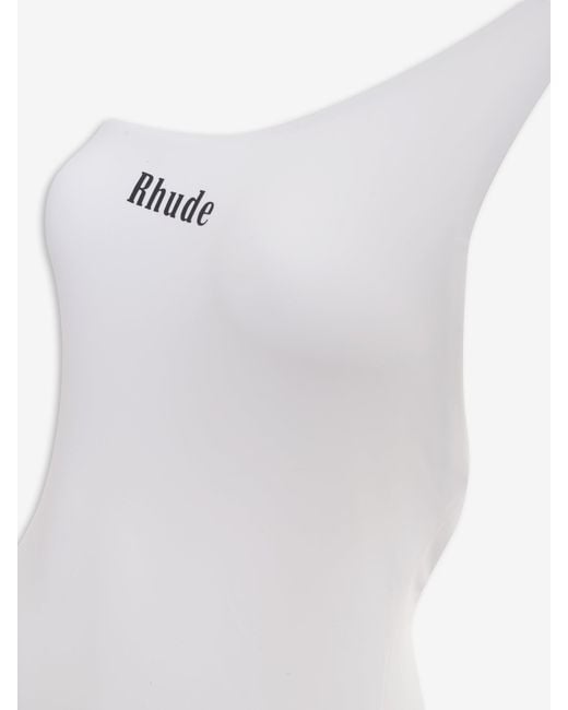 Rhude White One-Piece Swim