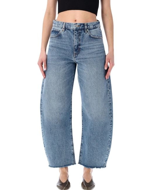 FRAME Blue The Bubble Crop High-Rise Jeans
