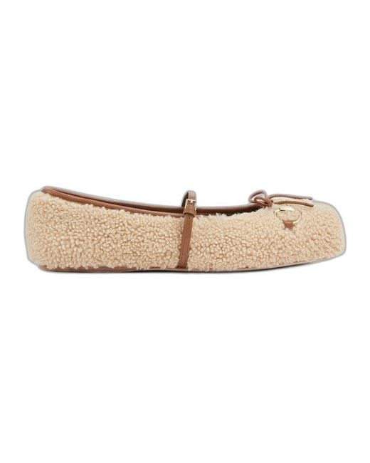 Gucci Natural Shearling Ballerinas