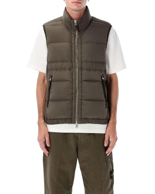 Stone Island Gray Seamless Nylon Down Vest for men