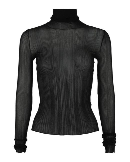 Givenchy Black Sheer Stretch Turtleneck