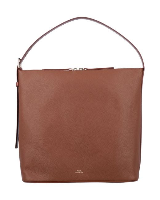 A.P.C. Brown Vera Leather Bag With Adjustable Strap
