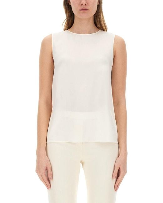 Theory White Georgette Top