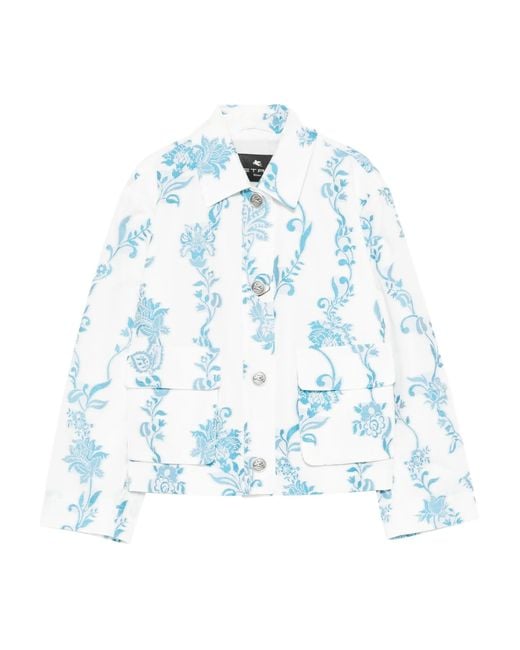 Etro Blue Cotton Polyester Jacket
