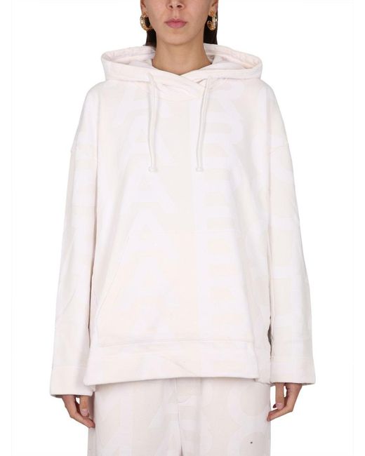 Marc Jacobs White Logo Hood Sweatshirt