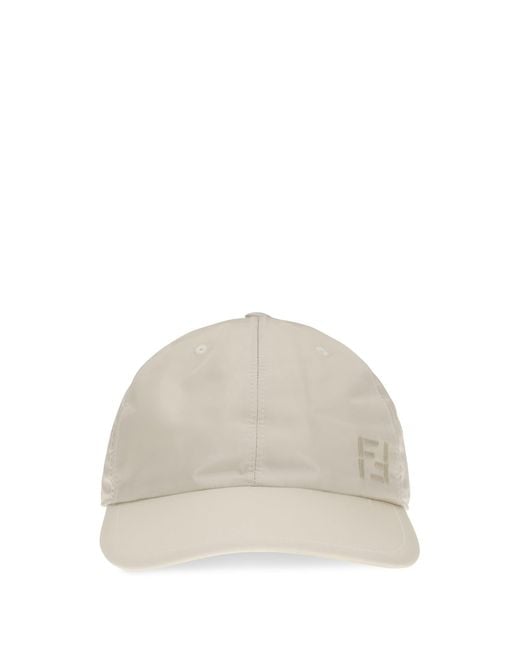 Fendi White Nylon Baseball Cap for men