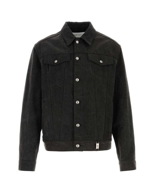 McQueen Black Trucker Denim Jacket for men