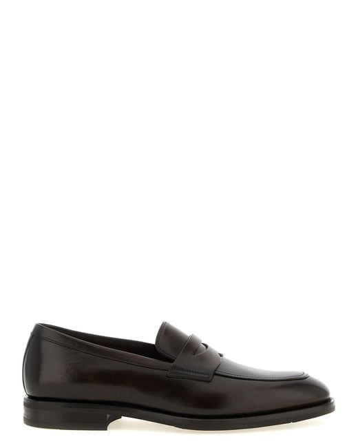 Santoni Black 'Gregor' Loafers for men