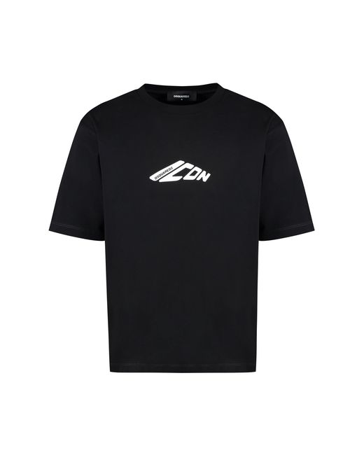 DSquared² Black Cotton Crew-Neck T-Shirt for men