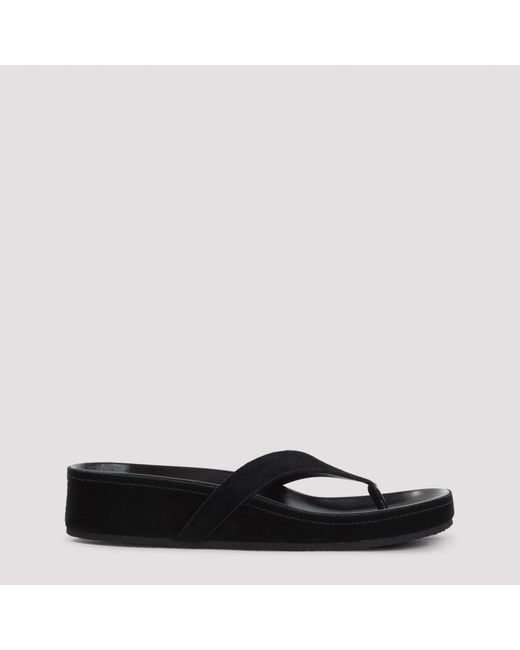 Phoebe Philo Black Round Flip Flops