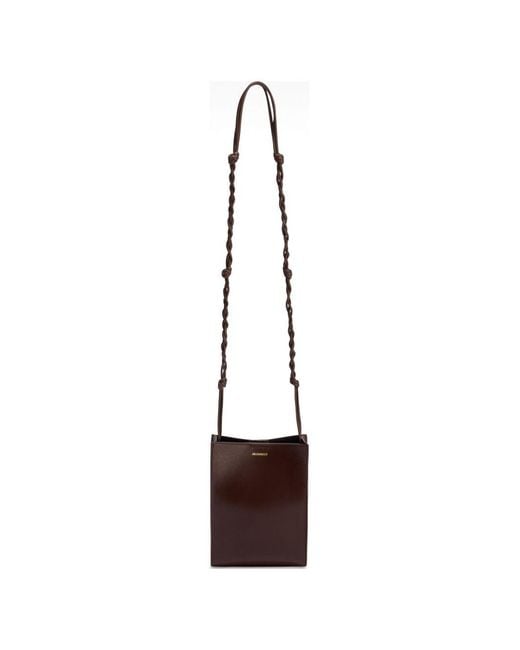 Jil Sander White Tangle Small Leather Crossbody Bag