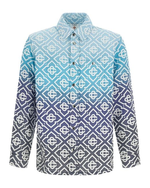 Casablanca Blue Shacket 'Monogram Gradient Jacquard' for men