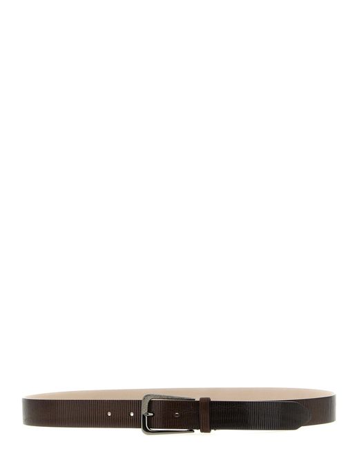 Brunello Cucinelli White Leather Regular Belt