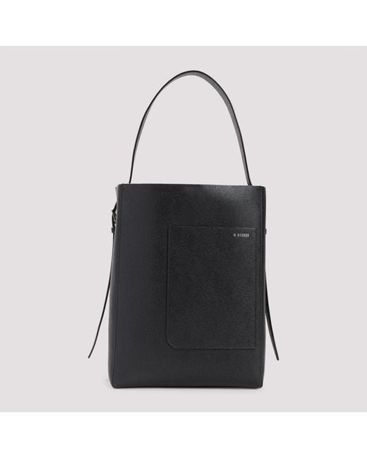Valextra Black Medium Bucket Bag