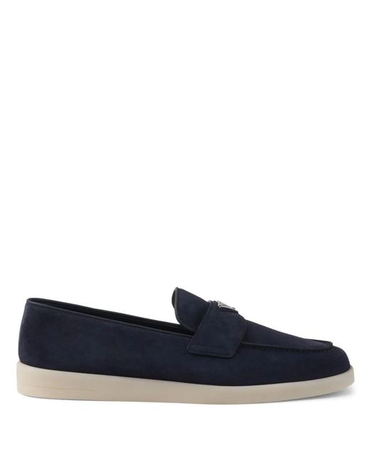 Prada Blue Loafer Wildleder