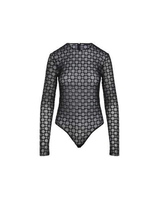 Givenchy Black Monogram Tulle Bodysuit