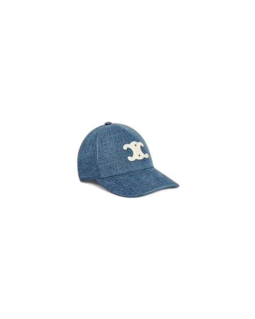 Céline Blue Triomphe Denim Baseball Cap