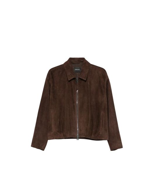 Simonetta Ravizza Brown Jacket Cropped Suede