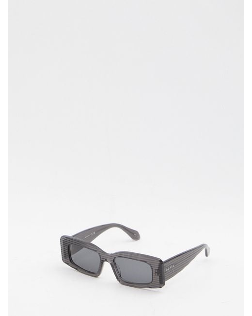 Alaïa White Rectangular Sunglasses